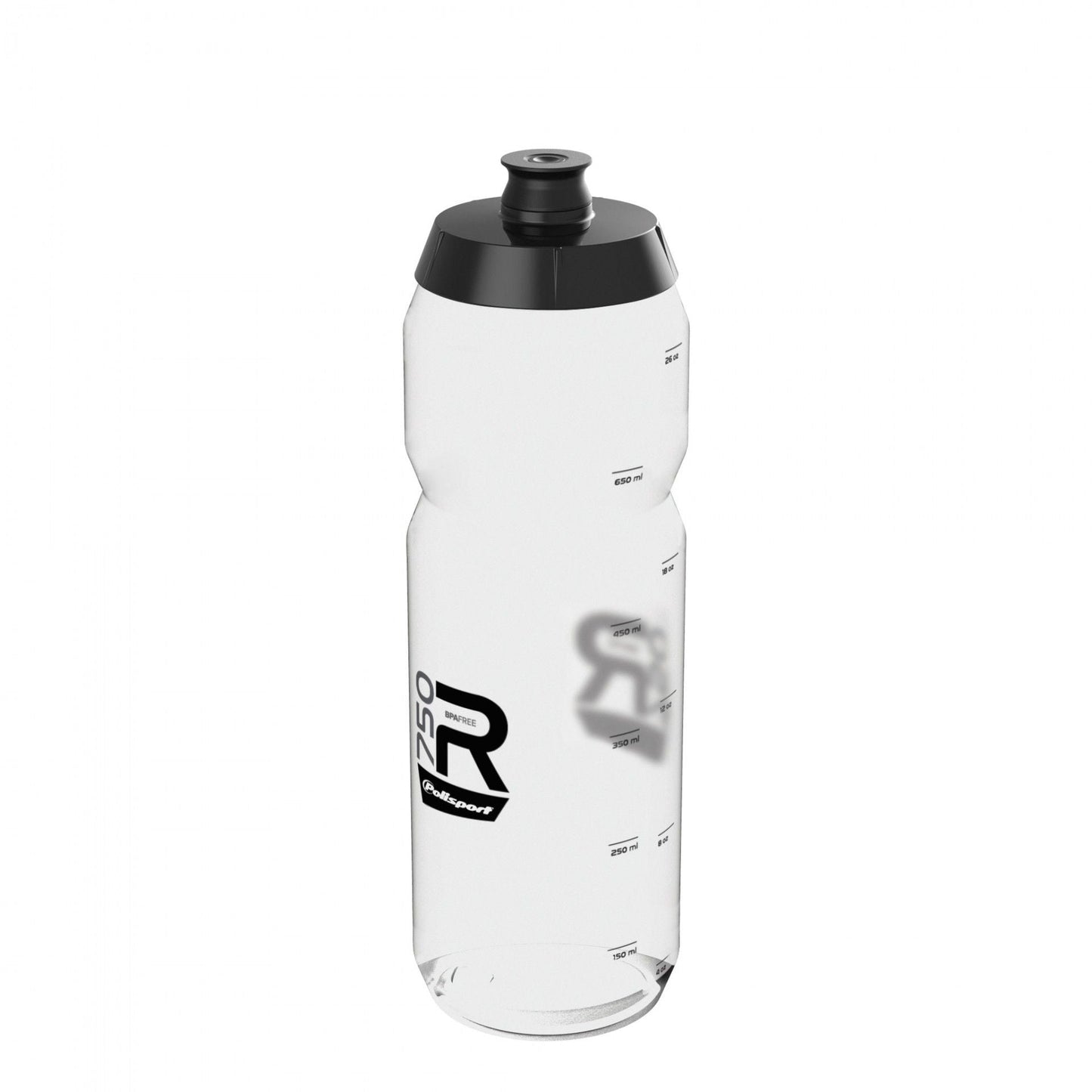 WATER BOTTLE, SENSATIONAL - wide mouth - easy squeeze HIGH FLOW, LIGHTWEIGHT SPORT BOTTLE 750ML CLEAR Screw-On Cap Professional type - Quality Polisport product