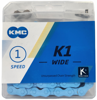 CHAIN - Single Speed - KMC K1 - 112L - BLUE - w/Connect Link