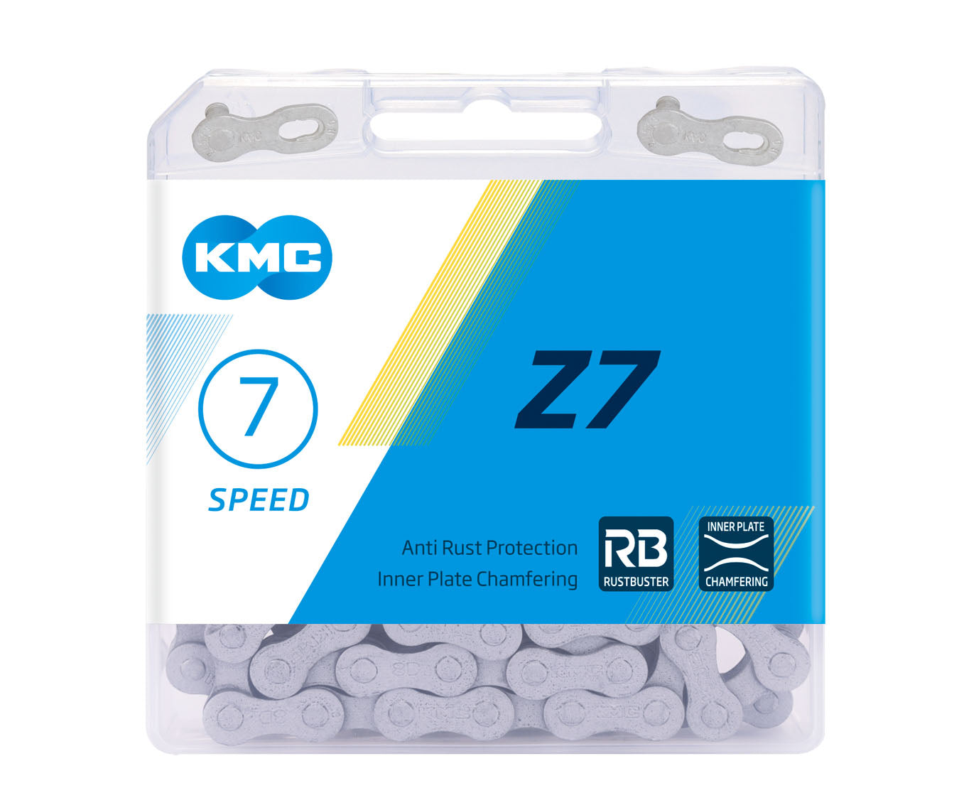 CHAIN - 6-7 Speed - KMC Z7 - 116L - GREY - Rust Buster - w/Connect Link