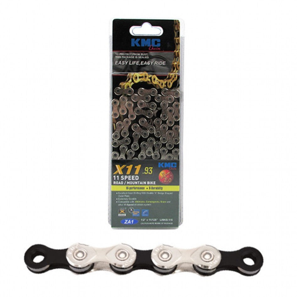 CHAIN - 11 Speed - KMC X11 - 118L - SILVER/BLACK - X-Series - w/Connect Link