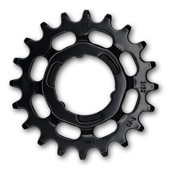 Sprocket R Shimano, 1/2 x 3/32" x 20T, cr-moly, black, for E-Bike. Quality KMC product - Works with Coaster & Internal gear hubs