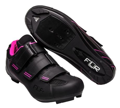 CLEARANCE SHOES, F-35-III, FLR, Pro Road, R250 outsole, Velcro Laces, Size 37, BLACK with PINK highlights