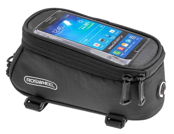 SAHOO Phone Bag, Phone Holder, Large, top tube mount, velcro attach, W/R, L20/W9.5/H10cm
