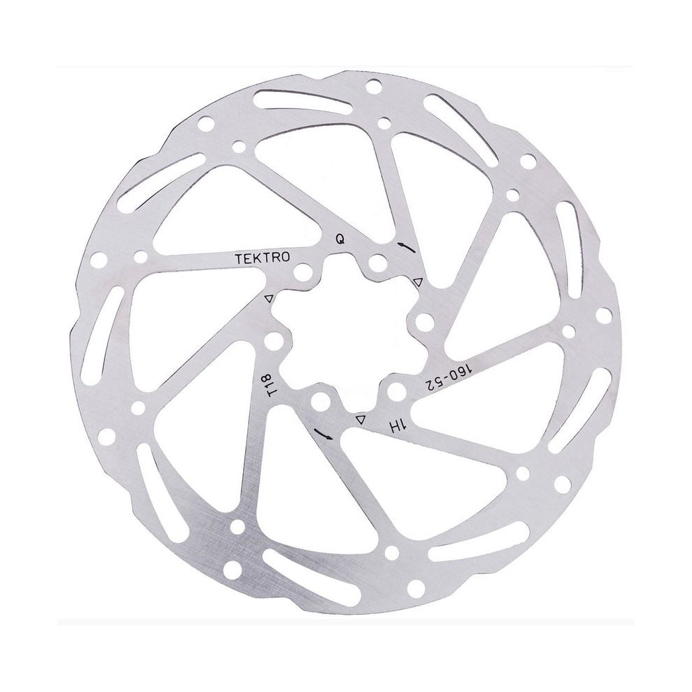 DISC ROTOR - Tektro, 160mm, 6 Bolt, T:1.8mm, stainless, w/T25 torque 6 bolts. Excellent Heat Tolerance & Dispersion
