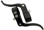 BRAKE LEVER - Inline Brake Lever, 23.8mm Clamp, For Road & Cyclo X Bikes, Alloy, Hinged, BLACK (Sold In Pairs)