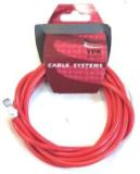 Brake Cable RED, Universal, 70 x 75 W/CGX liner, 1.6mm, galv steel, 7x6+6x10nipples