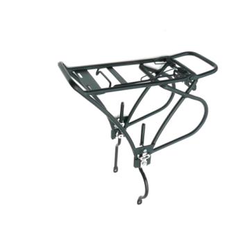 CARRIER - Rear Carrier, Adjustable For 26-29er Bikes, For Disc Brakes, With Spring Bow, Fittings 15cm Long, Alloy, BLACK