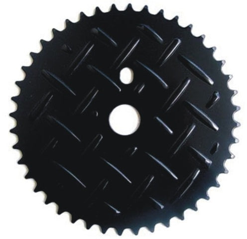 CHAIN RING  1/2 x 1/8 x 44T, Steel  BLACK "CHECKERPLATED" or "GRATE"