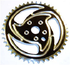 "Very special pricing" CHAIN RING 1/2 x 1/8 x 44T, CNC, For BMX, Alloy BLACK with SILVER teeth