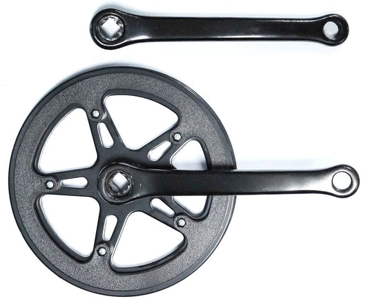 CHAINWHEEL SET  170mm x 3/32  x 40T, Steel with Double Plastic Guard, Diamond Taper  BLACK