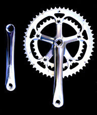 CHAINWHEEL SET 175mm x 53/39T, 130 BCD, Replaceable Chain Rings, Diamond Taper SILVER