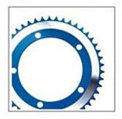 CHAIN RING 44T x 130 BCD for Single Speed, Alloy 1/2 x 3/32 DARK BLUE