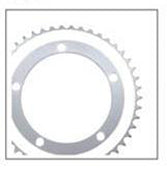 CHAIN RING 44T x 130 BCD for Single Speed, Alloy, 1/2 x 3/32 SILVER