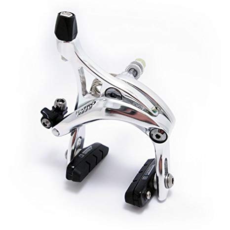 Brake Set, SILVER alloy, caliper brake, front and rear dual pivot, 41-57mm, w/angle adjustable pads, Quality Tektro product