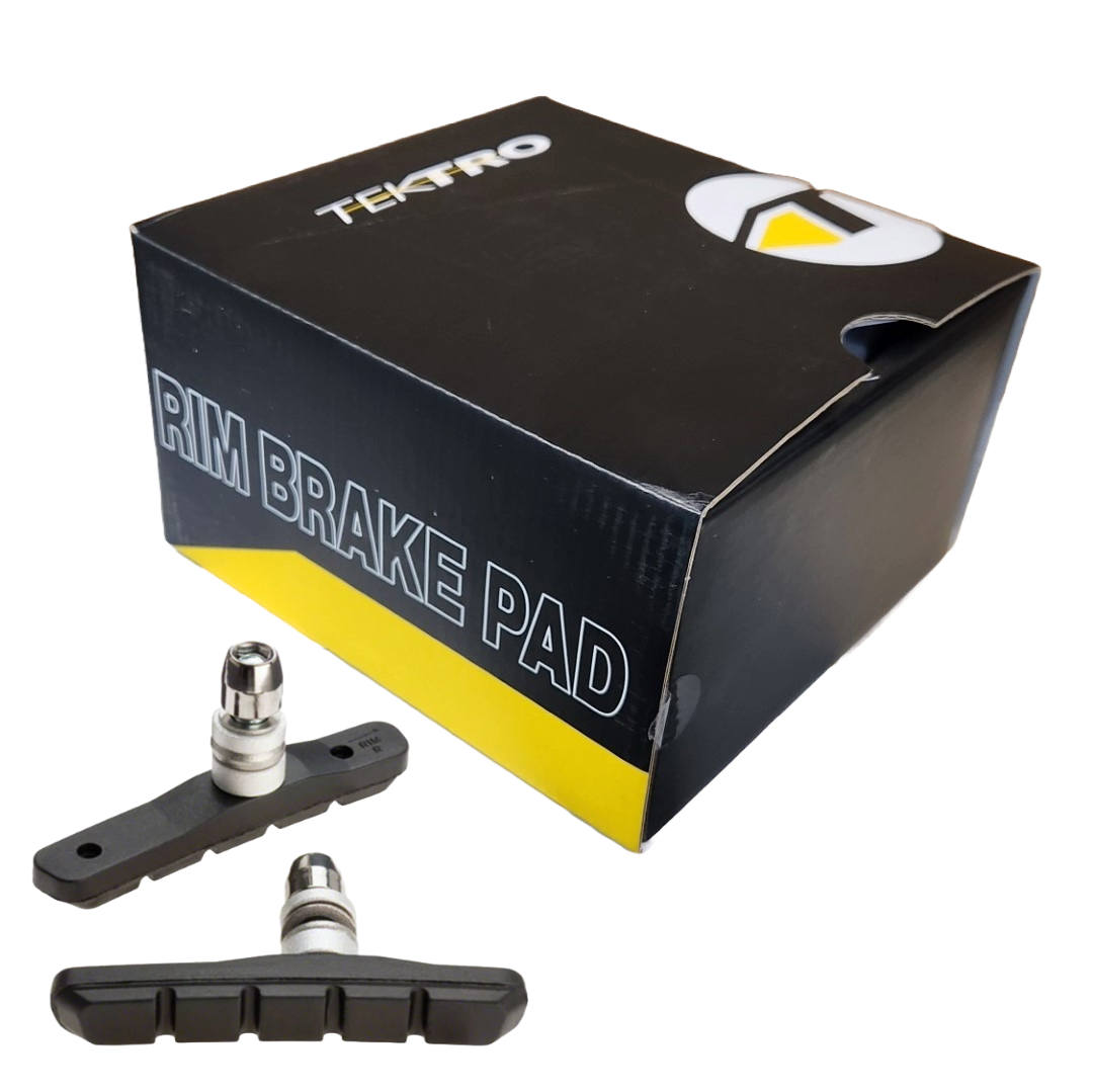 Brake Shoes, WORKSHOP BOX, L72mm, black for V-brakes, with threaded posts, BOX qty 25 Pairs, Quality Tektro part, compare with item 8102BULK