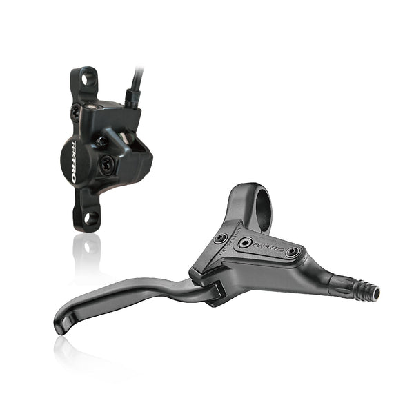 HYDRAULIC FRONT DISC BRAKE KIT - TEKTRO L/H - 2 Piston, For SMALL frames, 2-fingers lever blade reach adjustment adjustment 65-75mm, black, w/o rotor & adaptor