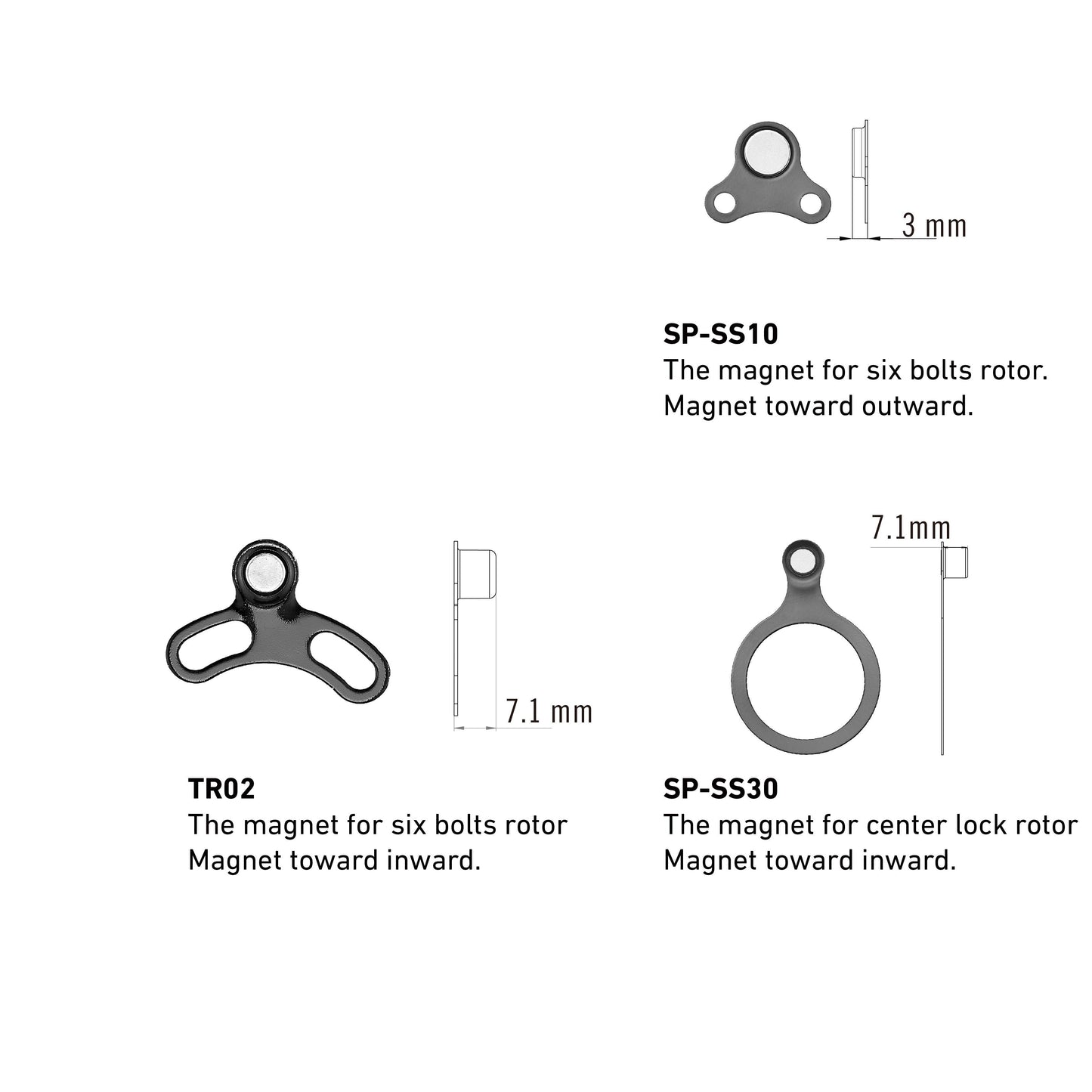 Magnetic speed sensor, for 6 rotor, magnet toward outward, Quality TRP product