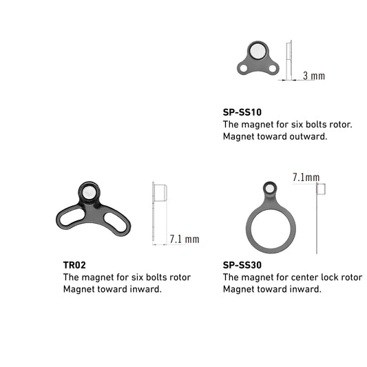 Magnetic speed sensor, for 6 rotor, magnet toward inward, Quality Tektro product