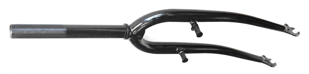 FORK  26, Threaded 100mm, 1.1/8"  (ID 25.4, Stem 230mm)   with Pivots, MTB, Steel.  BLACK - (Axle to crown 400mm)