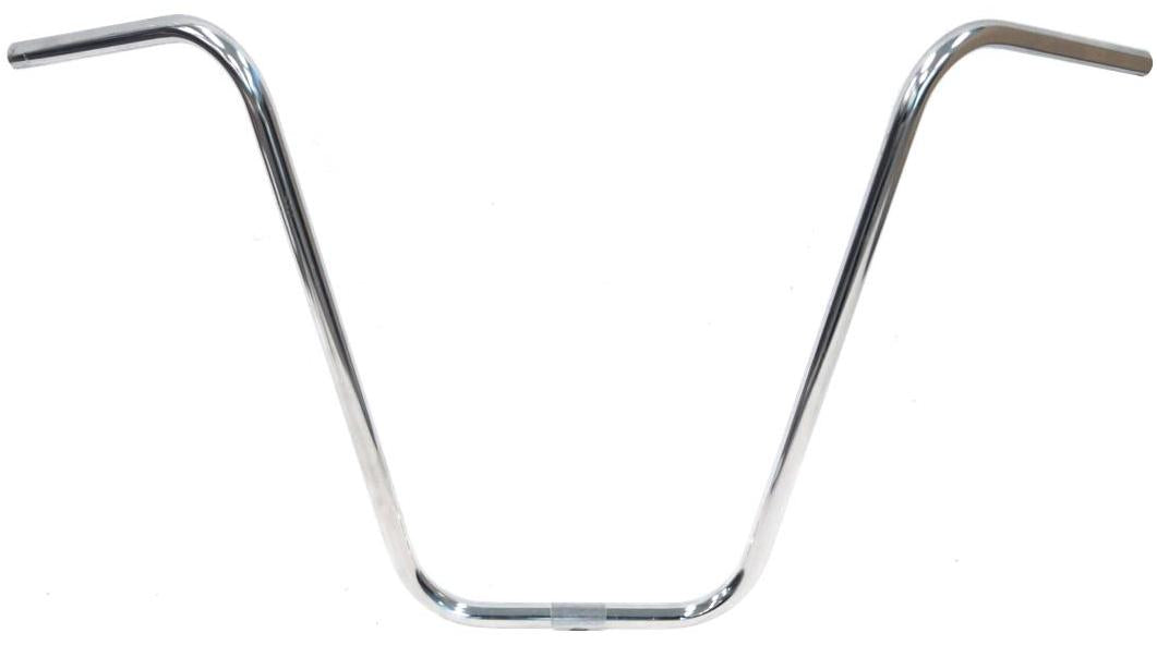 HANDLEBAR 22.2mm, 66cm Wide, 381mm Rise, Hi-Rise, Steel CP SILVER (also available item #2604 22.2 - 25.4 sleeve)