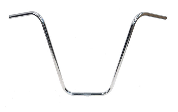 HANDLEBAR 22.2mm, 91cm Wide, 500mm Rise, Hi-Rise, Steel CP SILVER (also available item #2604 22.2 - 25.4 sleeve)