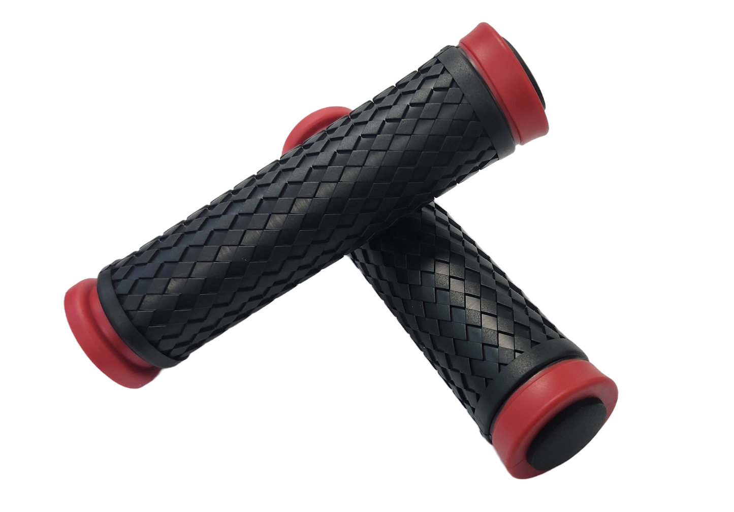 Grips, 130mm w/plugs RED highlights