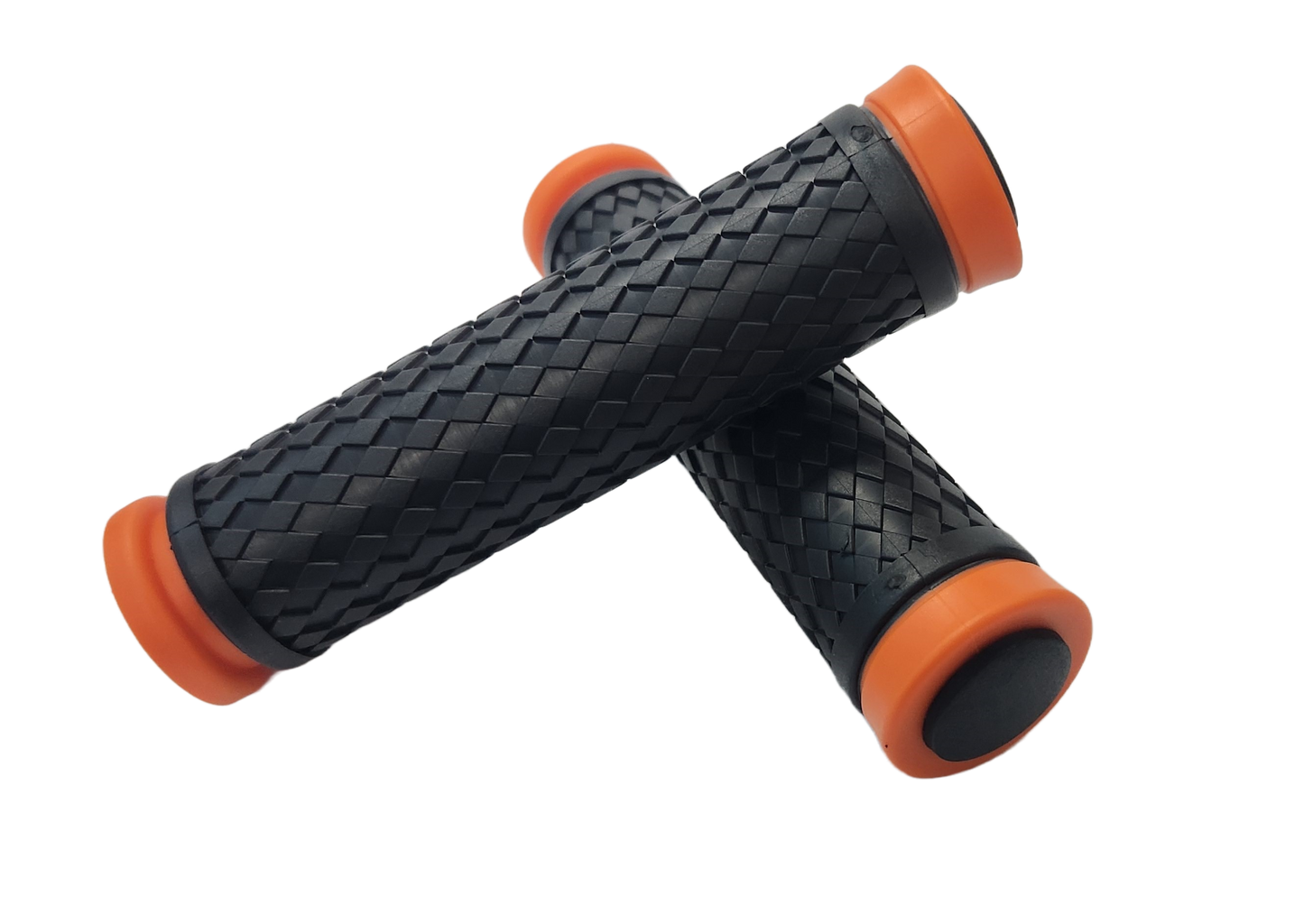 Grips, 130mm w/plugs ORANGE highlights