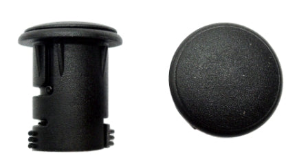 Handlebar plug, allen key type locking, black, 18mm dia