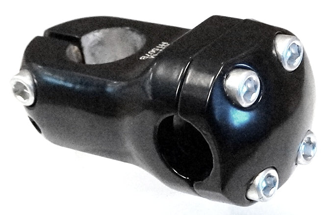 Ahead Stem for BMX - 50mm Ext, 0 Degree, 25.4mm Dia., 22.2mm BB, Black