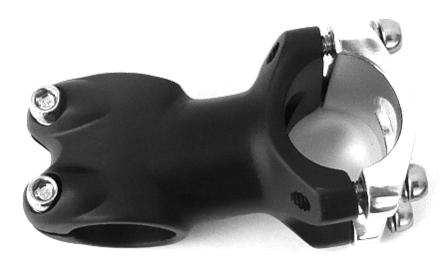 Ahead Stem - 60mm Ext, 7 Degree, 28.6mm Dia., 31.8mm BB, Black with Silver Face Plate