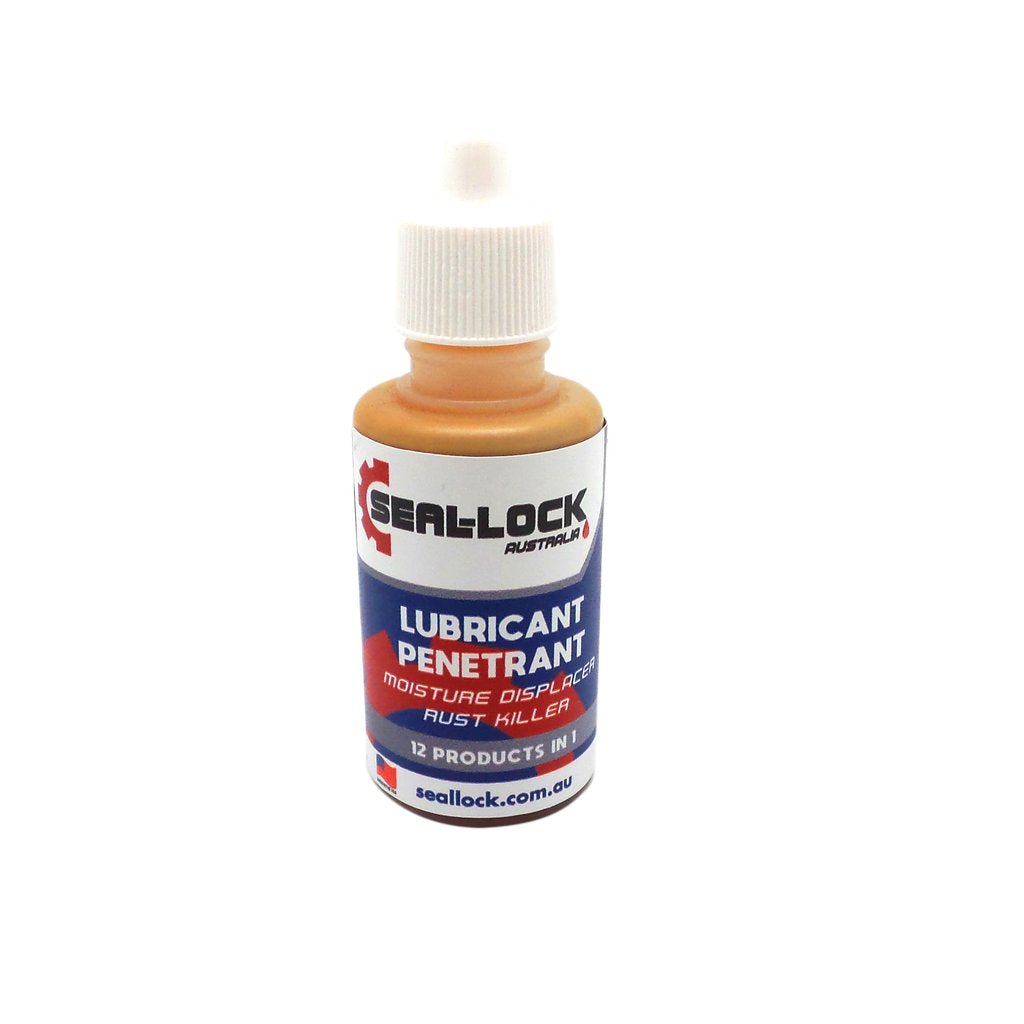 Lubricant/Penetrant. 30ml bottle, Seal Lock penetrates solid rust, freeing up s and s, cables and chains. It creates a barrier, stopping rust and leaving a dry dust free surface