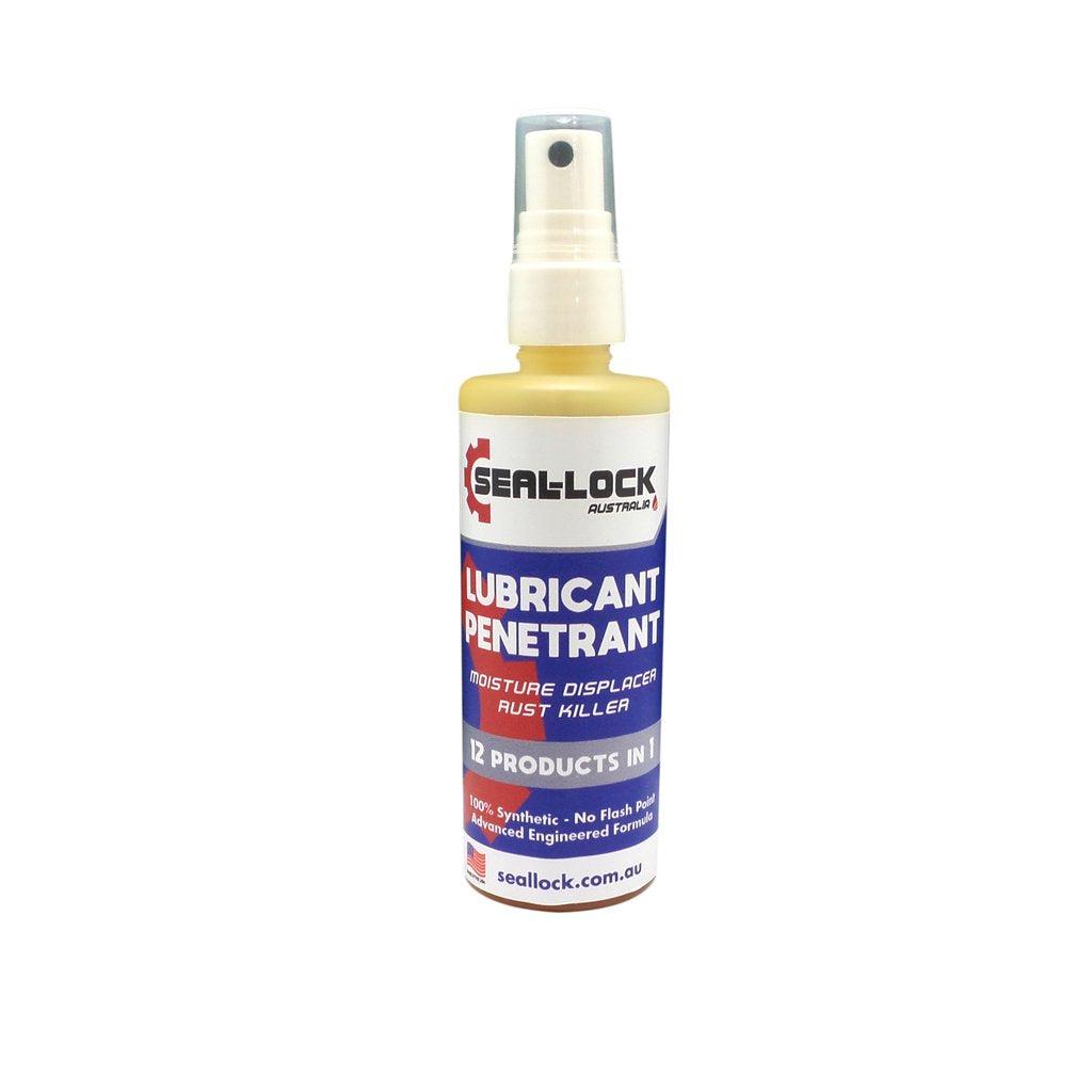 Lubricant/Penetrant. 100ml spray bottle, Seal Lock penetrates solid rust, freeing up nuts and bolts, cables and chains. It creates a barrier, stopping rust and leaving a dry dust free surface