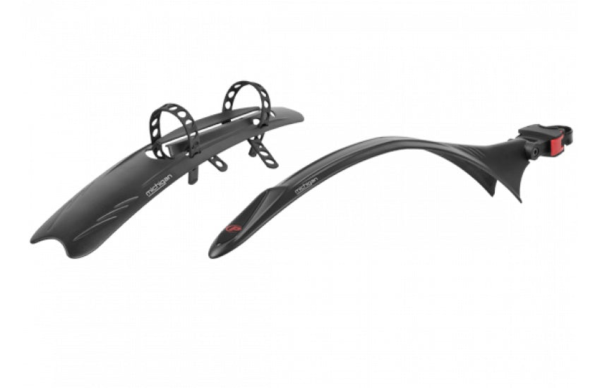 MUDGUARD SET 26-29ER/700c, Front & Rear, QR Rear, Downtube mudflap for front, Quality Polisport product (Front 60mm/Rear 45mm Wide)