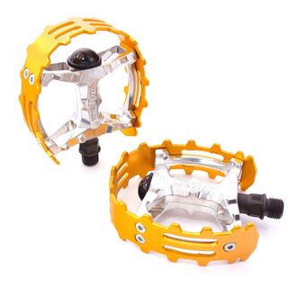 PEDALS, BEAR TRAP, ALLOY, 1/2" cr-mo axle, GOLD alloy cage