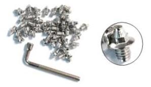 PEDAL PINS Stud Type, M4 x 8mm, includes wrench (Bag 40)