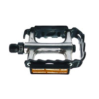 PEDALS 9/16" Sealed , Alloy body & cage, cro-mo axle, SILVER/BLACK