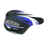 SADDLE Junior, 180mm x 145mm, with Clamp, BLACK/BLUE