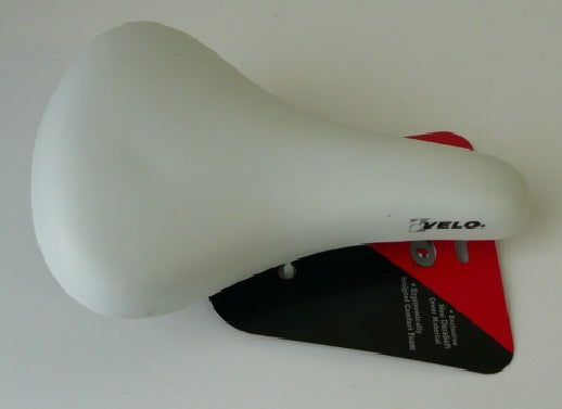 BMX Saddle WHITE 16-20 Vinyl (220 x 145), Quality Velo manufactured product