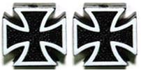 Valve cap for A/V, Iron Cross, Black, Qty 2 in plastic bag