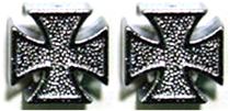 Valve caps for A/V, Iron Cross, silver, Qty 2 in PB