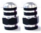 Valve Cap BLACK Alloy Nut, Bag of 2