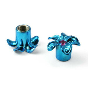 Valve Cap - FLOWER BLUE for A/V (Sold Individually)