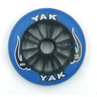 "Special pricing" S/wheel YAK, BLUE ON BLACK 110MM x 88a (plastic Core)