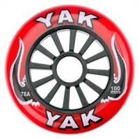 "Special pricing" Scooter Wheel, YAK, 100mm, silver plastic core with Red 88A Pu