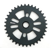 CHAIN RING - Defiant, 24mm Hole with Two Adaptors to Create 19mm or 22mm Hole, 36T, BLACK