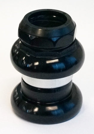 Headset, alloy, 1 1/8, THREADED, Black x 26T, 25.4 x 34 x 30mm, ball retainer w/water seals
