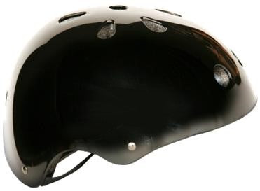 BMX HELMET - GLOSS BLACK, Australian Standards Approved - Size 55 to 58cm, SMALL / MEDIUM