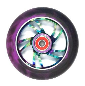 Scooter Wheel, Alloy, 110mm incl abec-9 bearing, METAL HEAT core, Sensational NEW DISPLAYpackaging !