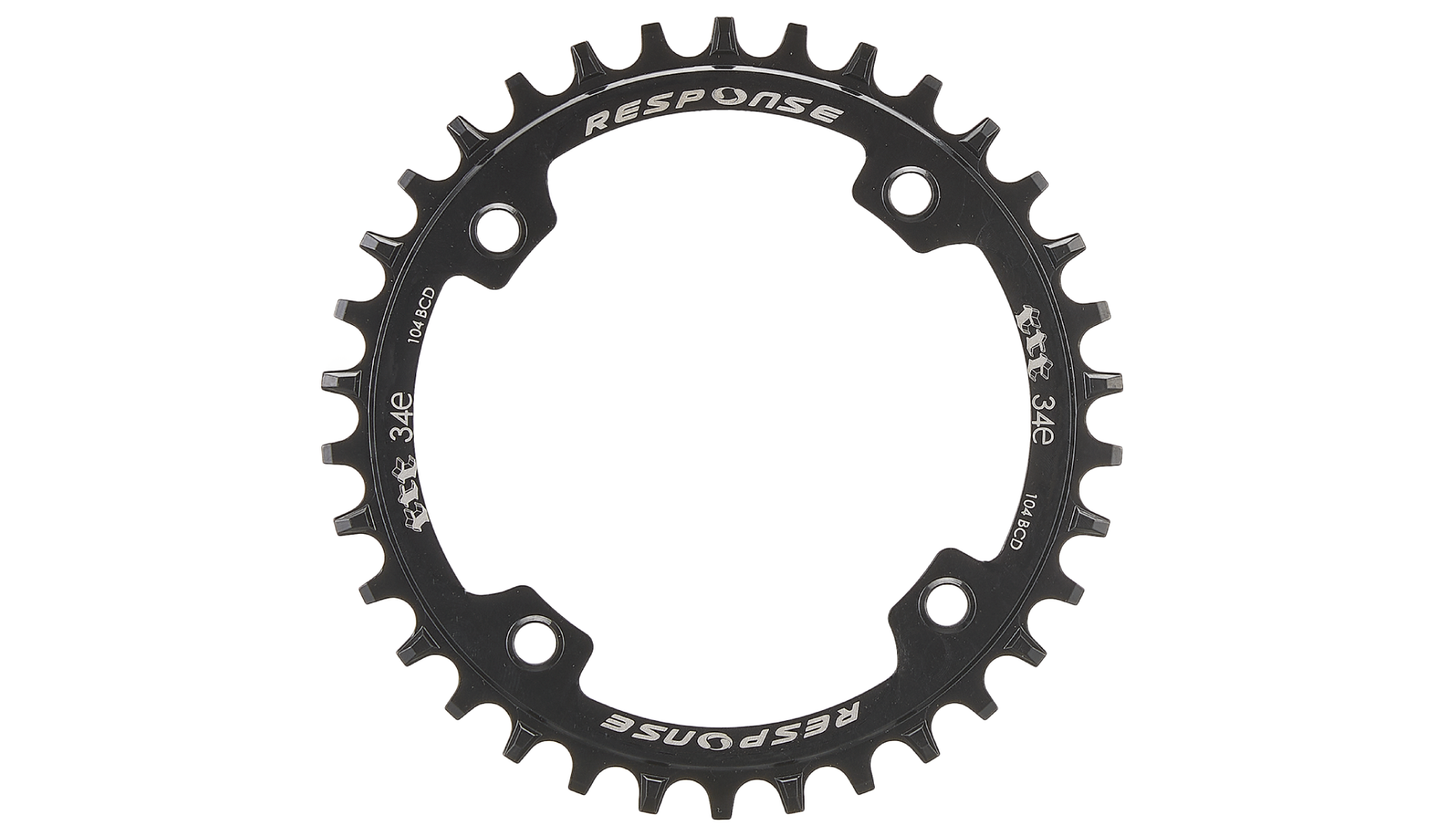 E-BIKE CHAIN RING N/W 34T x 104 BCD, For 10/11/12 Speed, Carbon steel, BLACK (Narrow Wide) (Threaded bolt hole)