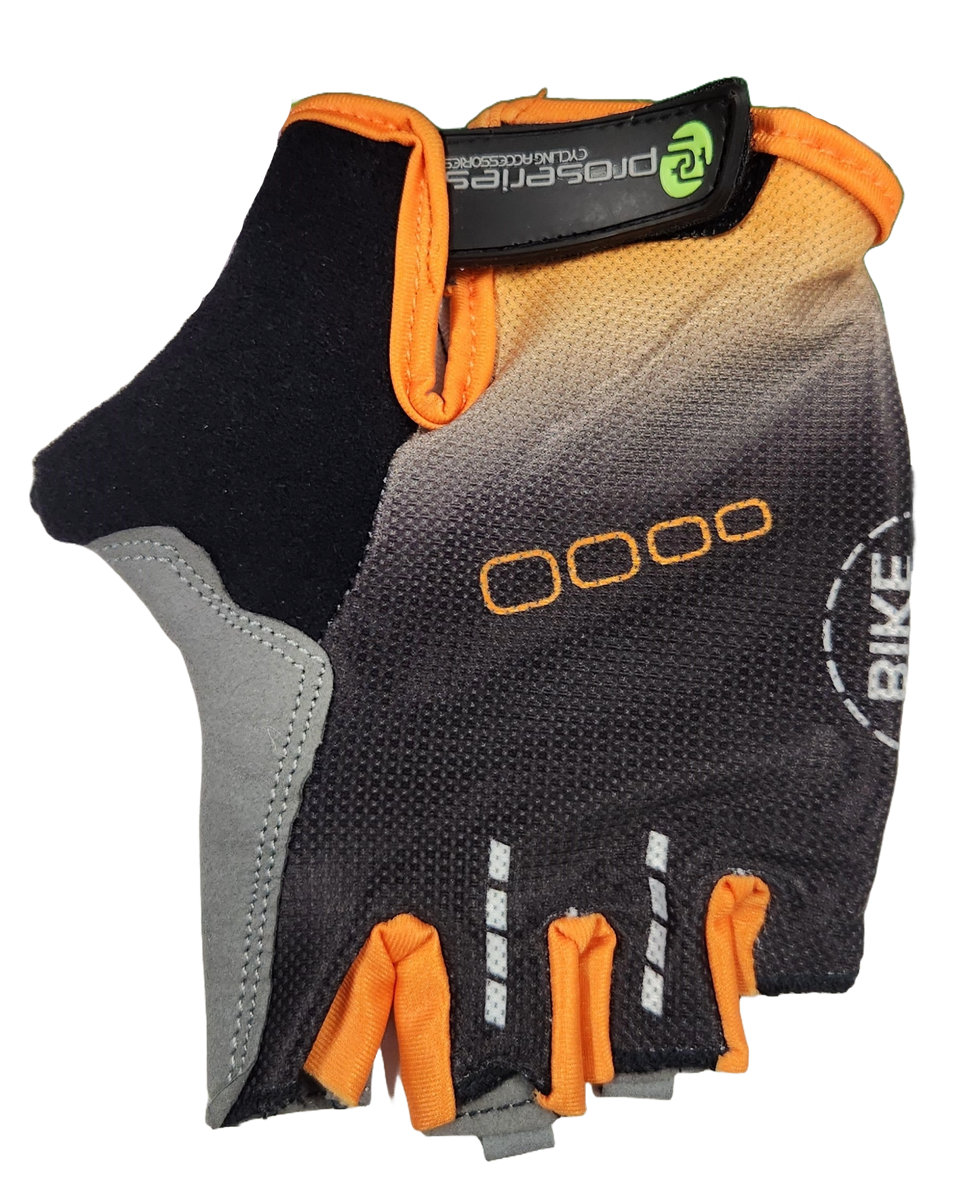 BLACK with WHITE FADE GLOVES - PRO SERIES, Amara Palm, Lycra Towel GEL Padding, LARGE